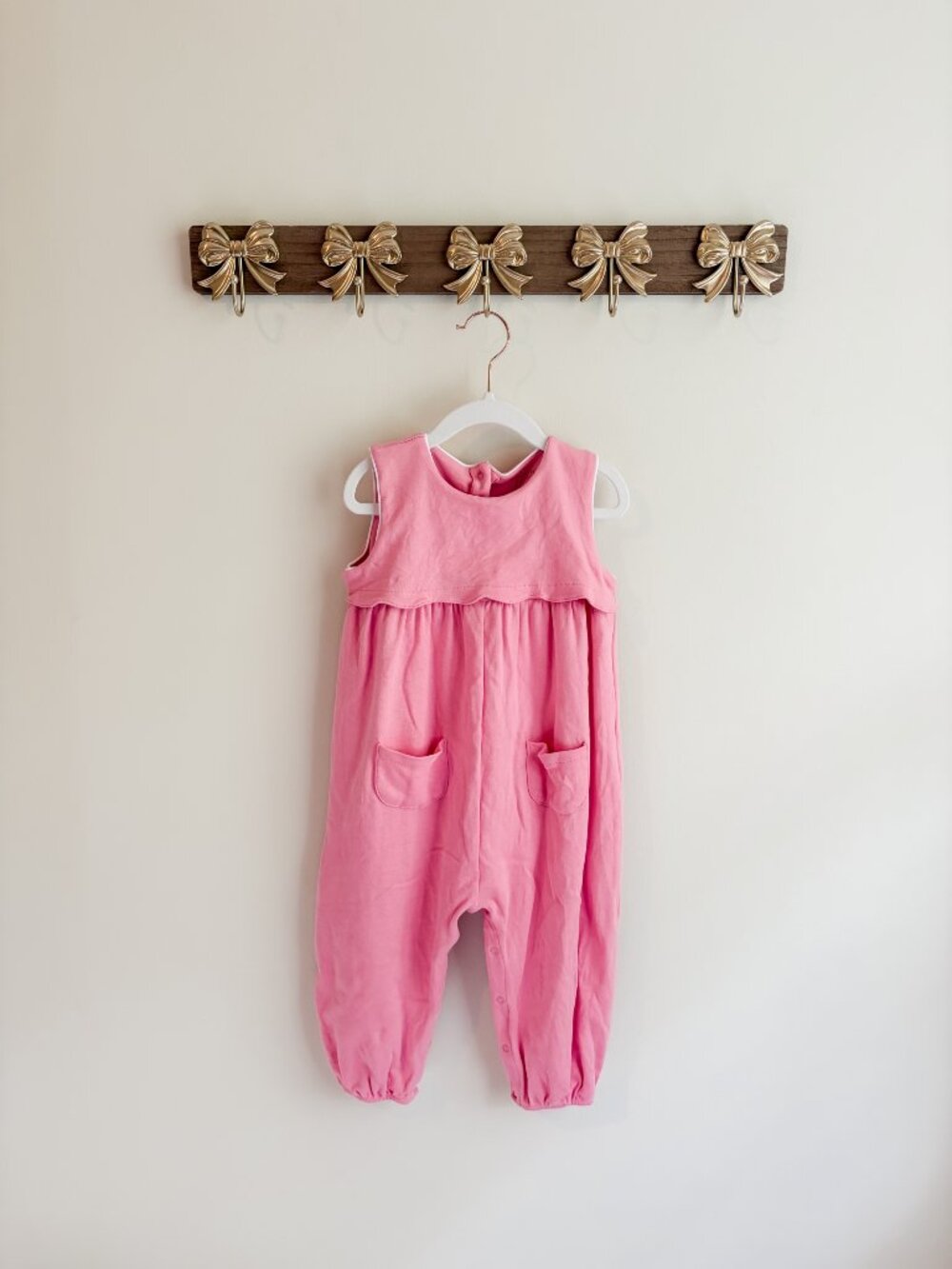 Charming Mary size 3T Pink Sleeveless Baby Romper with Pockets